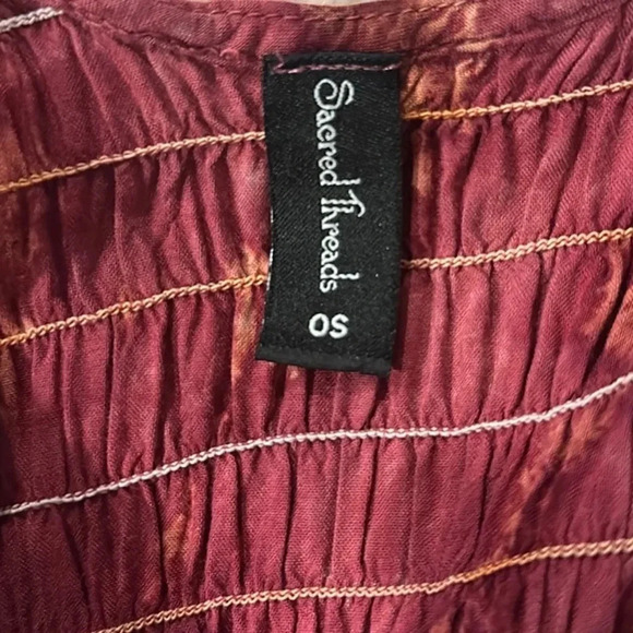 Sacred Threads Tie Dyed Rayon Sleeveless Midi Sun Dress Boho Gypsy Hippie - Picture 5 of 8